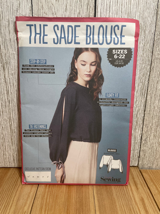 Simply Sewing the Sade Blouse Pattern Tied Waist Long Sleeves with Vents and Tie Size 4-20 UNCUT FF Sealed