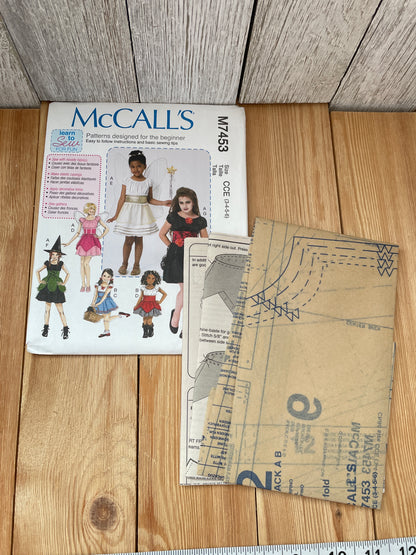 McCall's M7453 Child Size 3-6 Fairytale Angel Halloween Costume Uncut FF Sewing Pattern