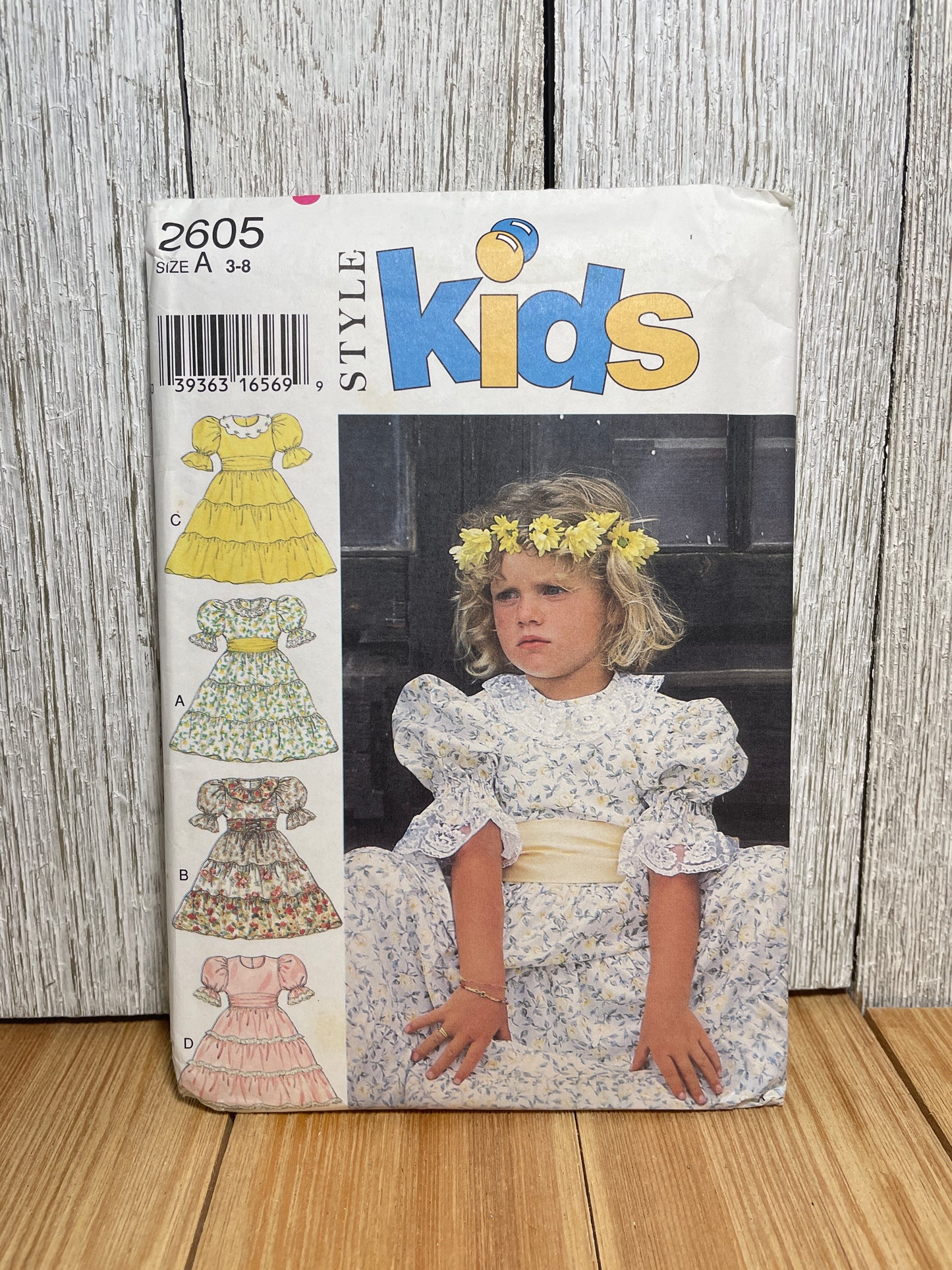 Style Kids 2605 Summer Dress Tiered Skirt Ruffled Poof Sleeve Pattern Size 3-8 UNCUT FF