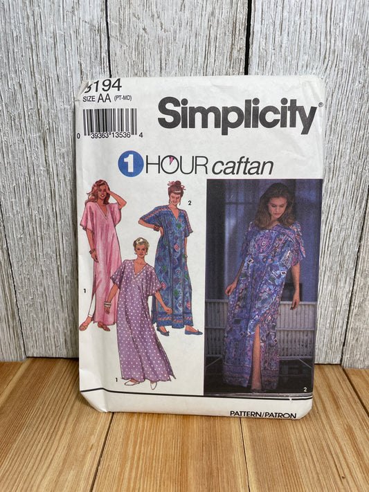 Simplicity 8194 1 Hour Caftan Kimono Loungewear Size 6-16 Pattern Uncut FF