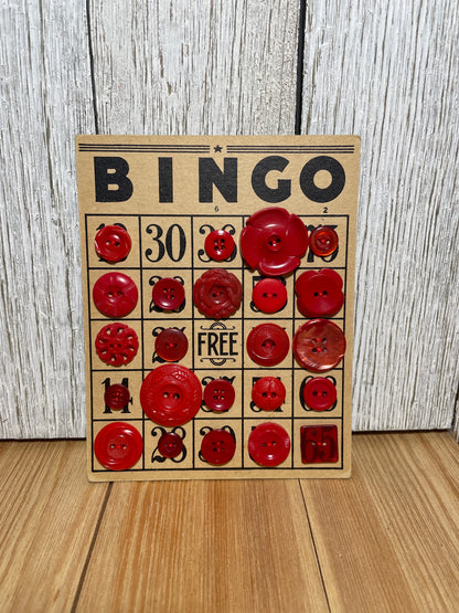 Vintage Button Lot on Bingo Card U PICK Antique Quirky Cute