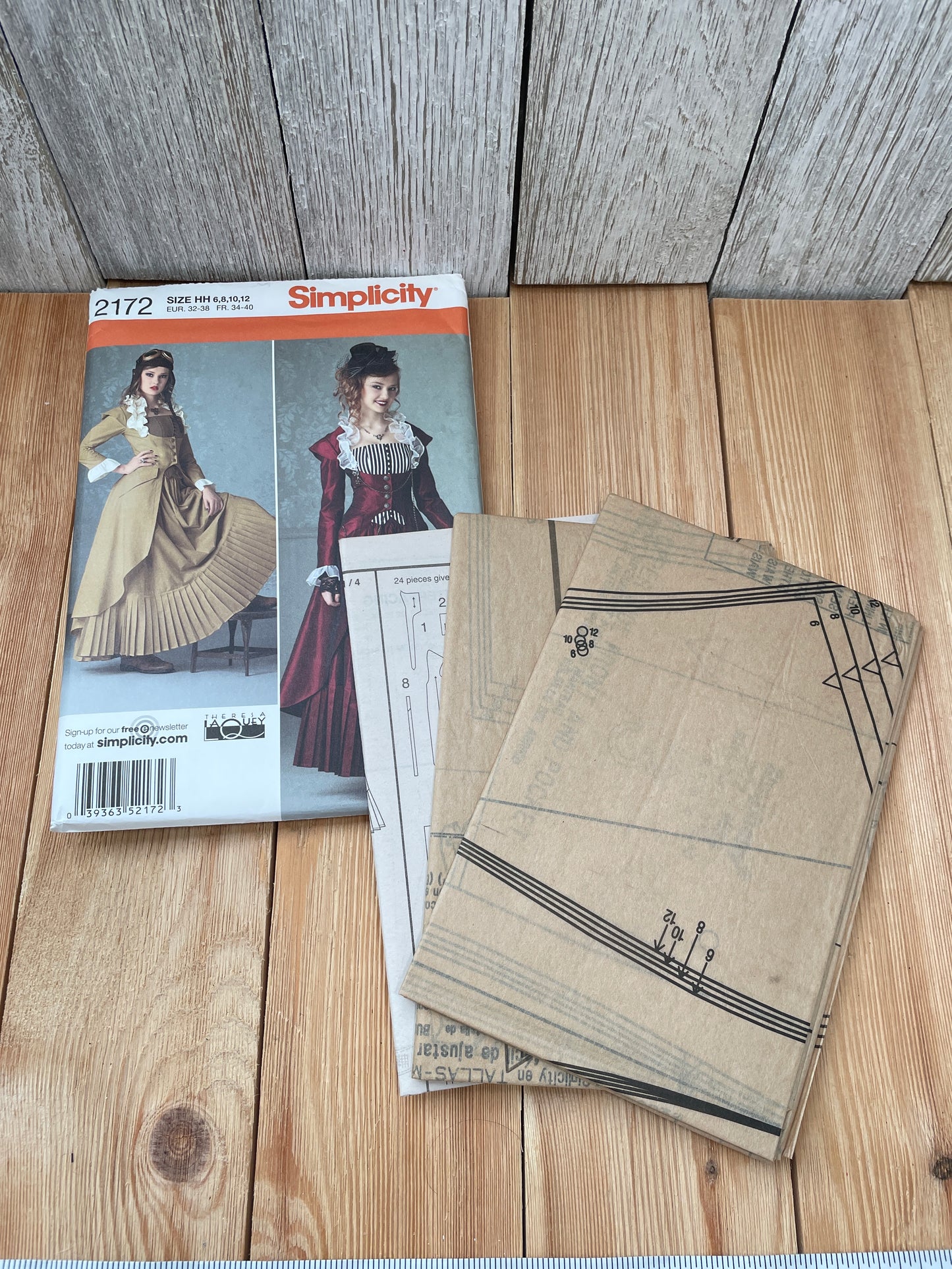 Simplicity 2172 Steampunk Dress and Wasit Coat Costume Pattern Size 6-12 UNCUT FF Halloween