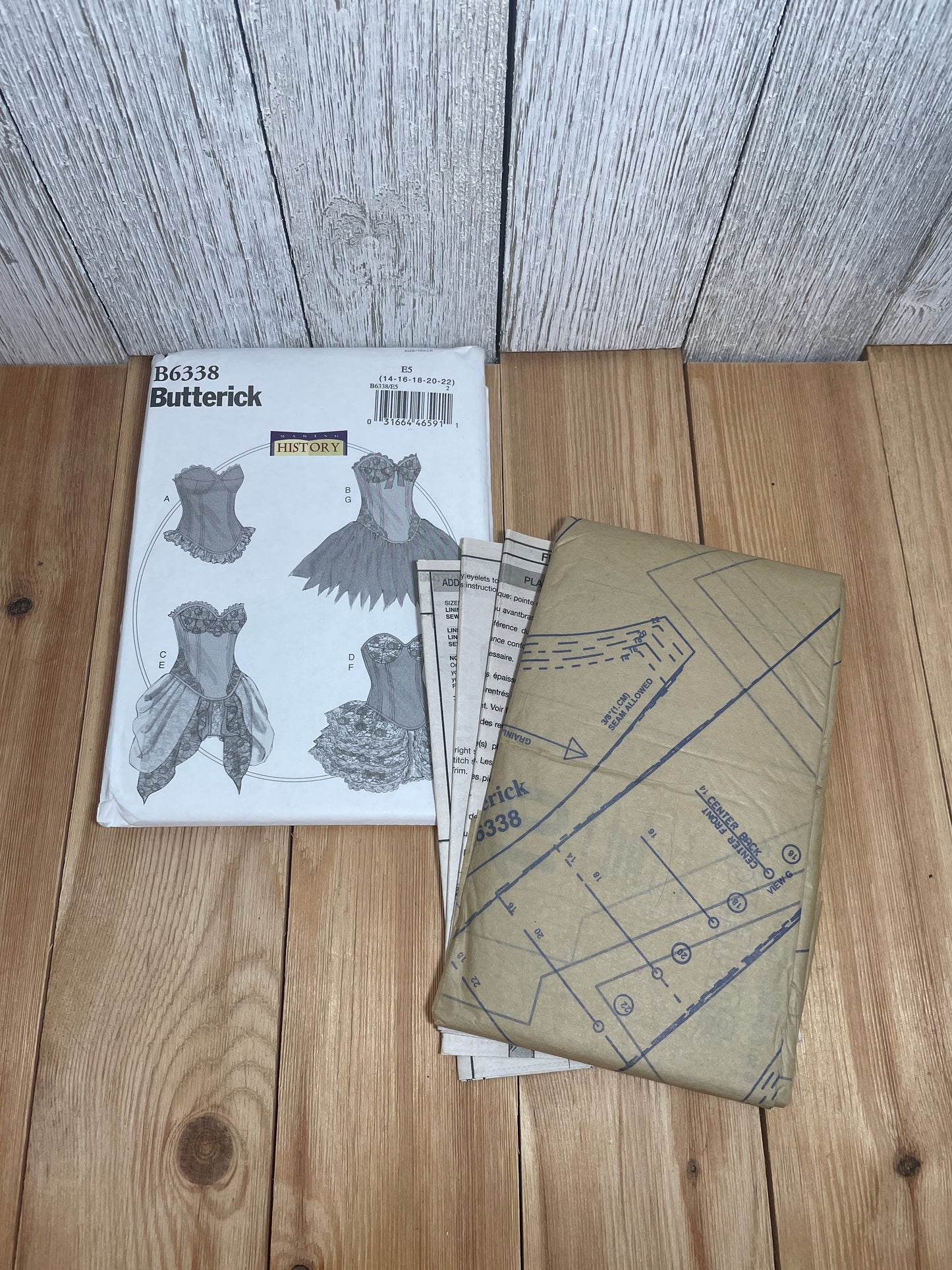 Butterick B6338 Making History Historical Fairy Bodice and Skirt Dance Costume Pattern Size 14-22 UNCUT FF