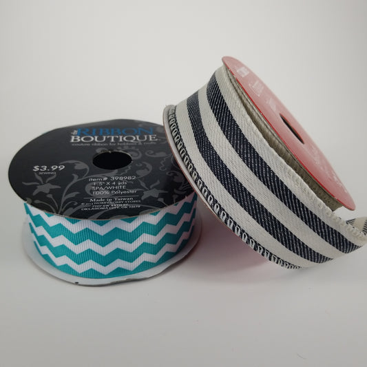 Stripe ribbon bundle 2 spools