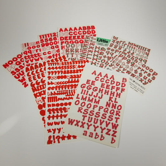 Red/ Christmas alphabet stickers 5 sheets