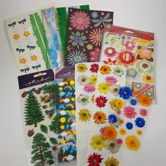 Nature/ flower stickers 9 sheets