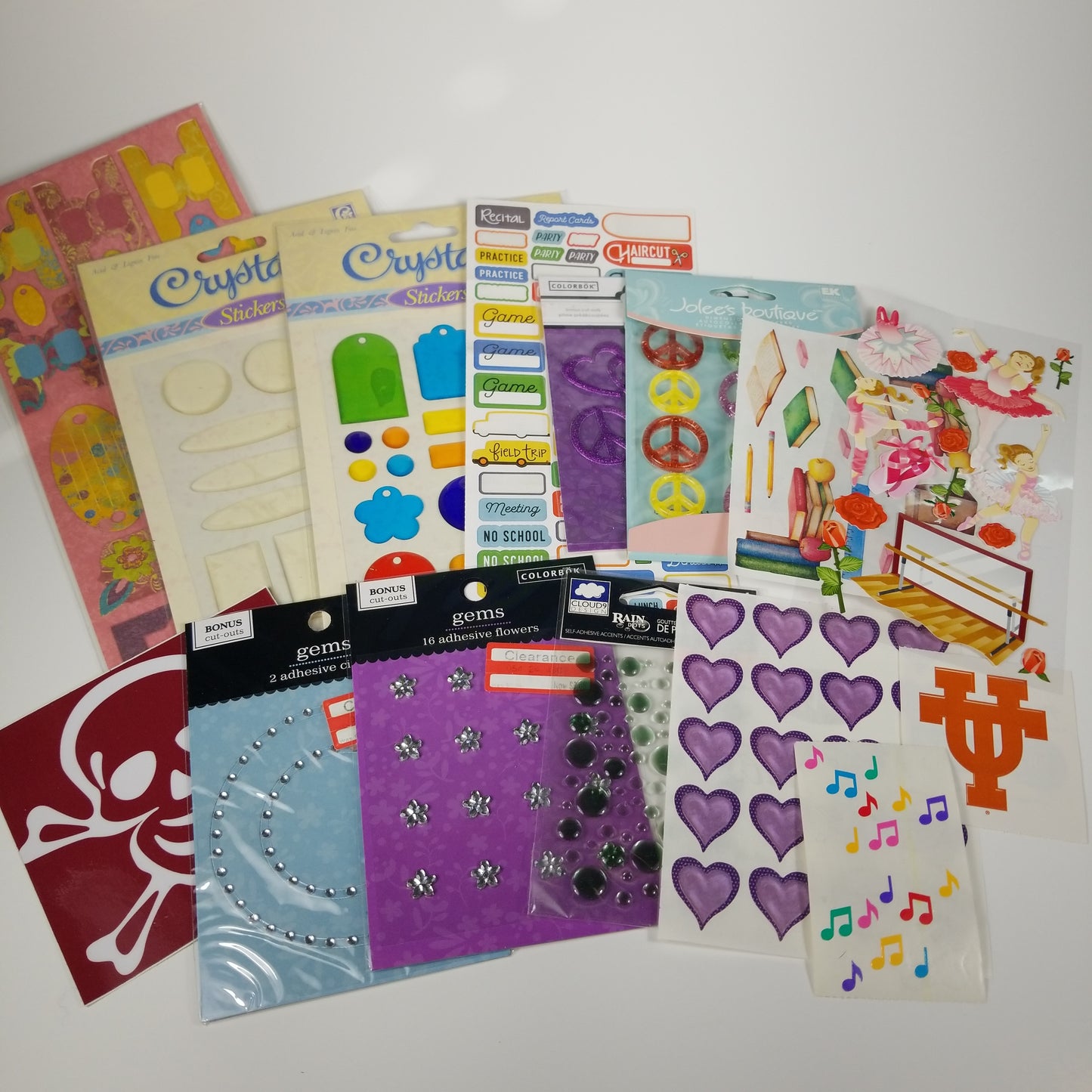 Random collage stickers, scrapbooking stickers bundle 15 sheets