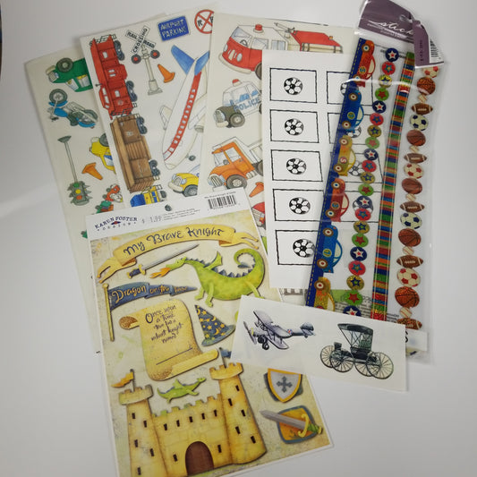 Boy sticker bundle 7 sheets