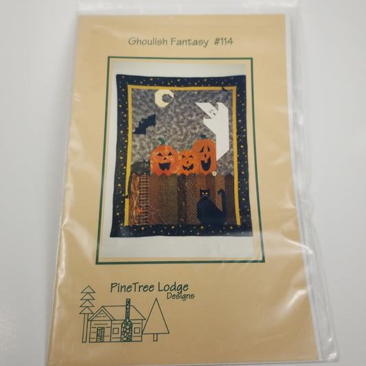 Ghoulish Fantasy Wall Hanging Quilt Piecing Pattern tree lodge designs #114 Halloween