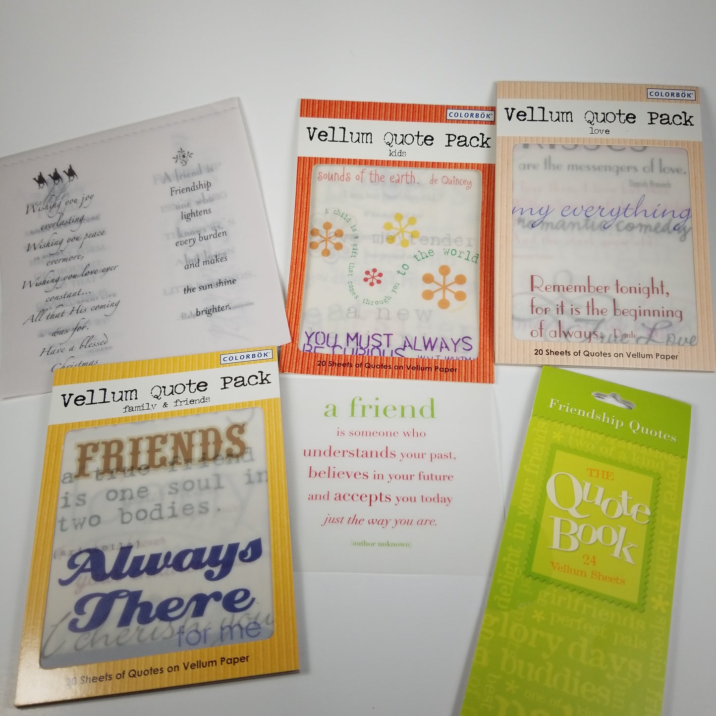 Friends and Family Vellum 5 booklets