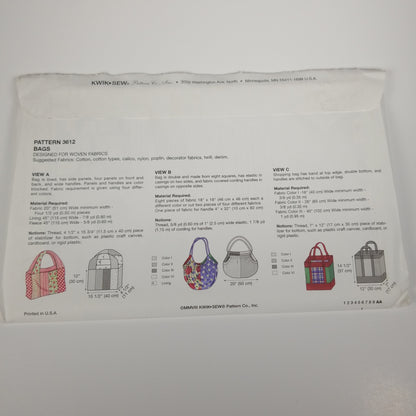 Kwik Sew Tote Sewing Pattern