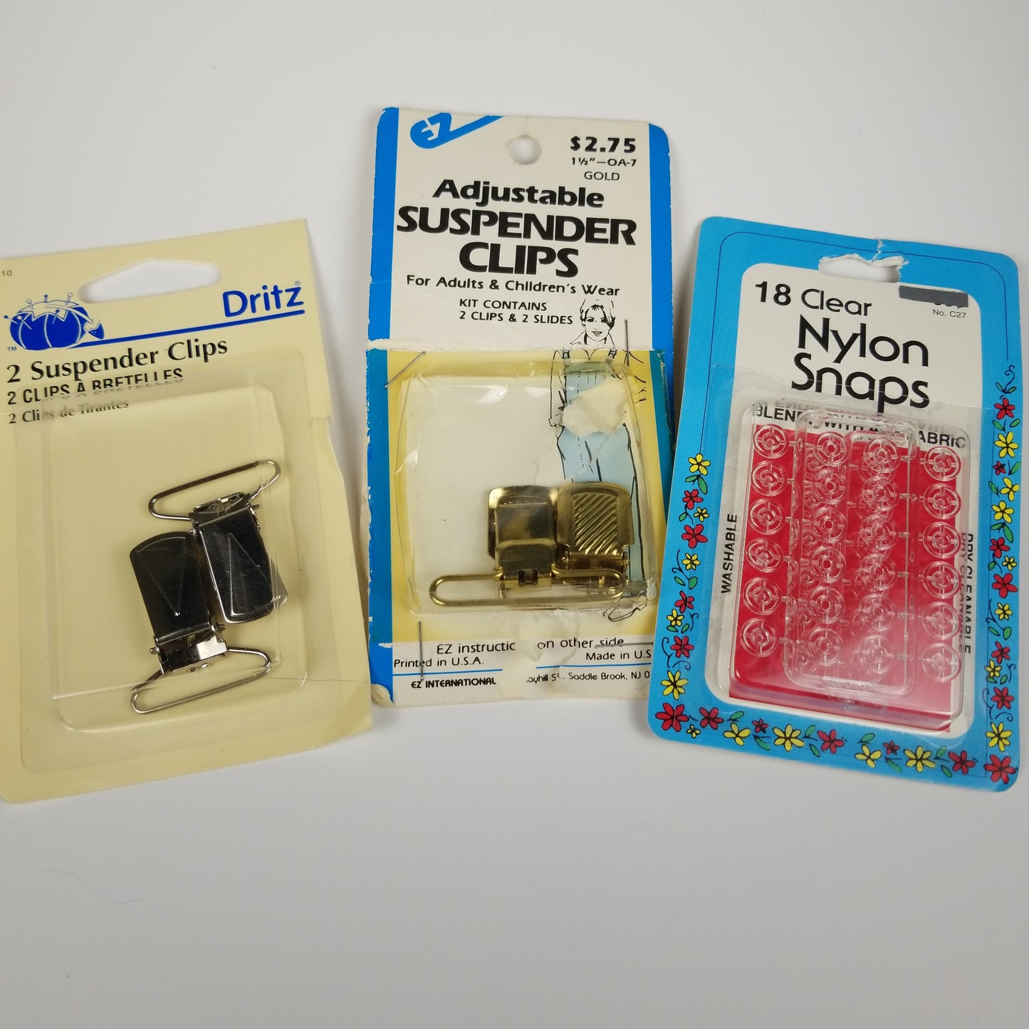 Suspender Clips and Clear Snaps Bundle