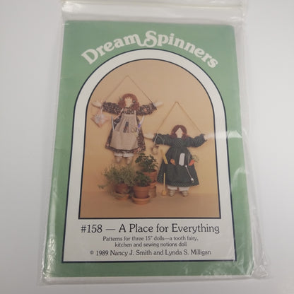 VTG A Place for Everything Angel and Kitchen Dolls Sewing Pattern lot of 2 Dream Spinners 158