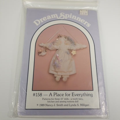 VTG A Place for Everything Angel and Kitchen Dolls Sewing Pattern lot of 2 Dream Spinners 158