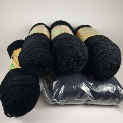 6 skein bundle Caron Sayelle Black Acrylic Yarn