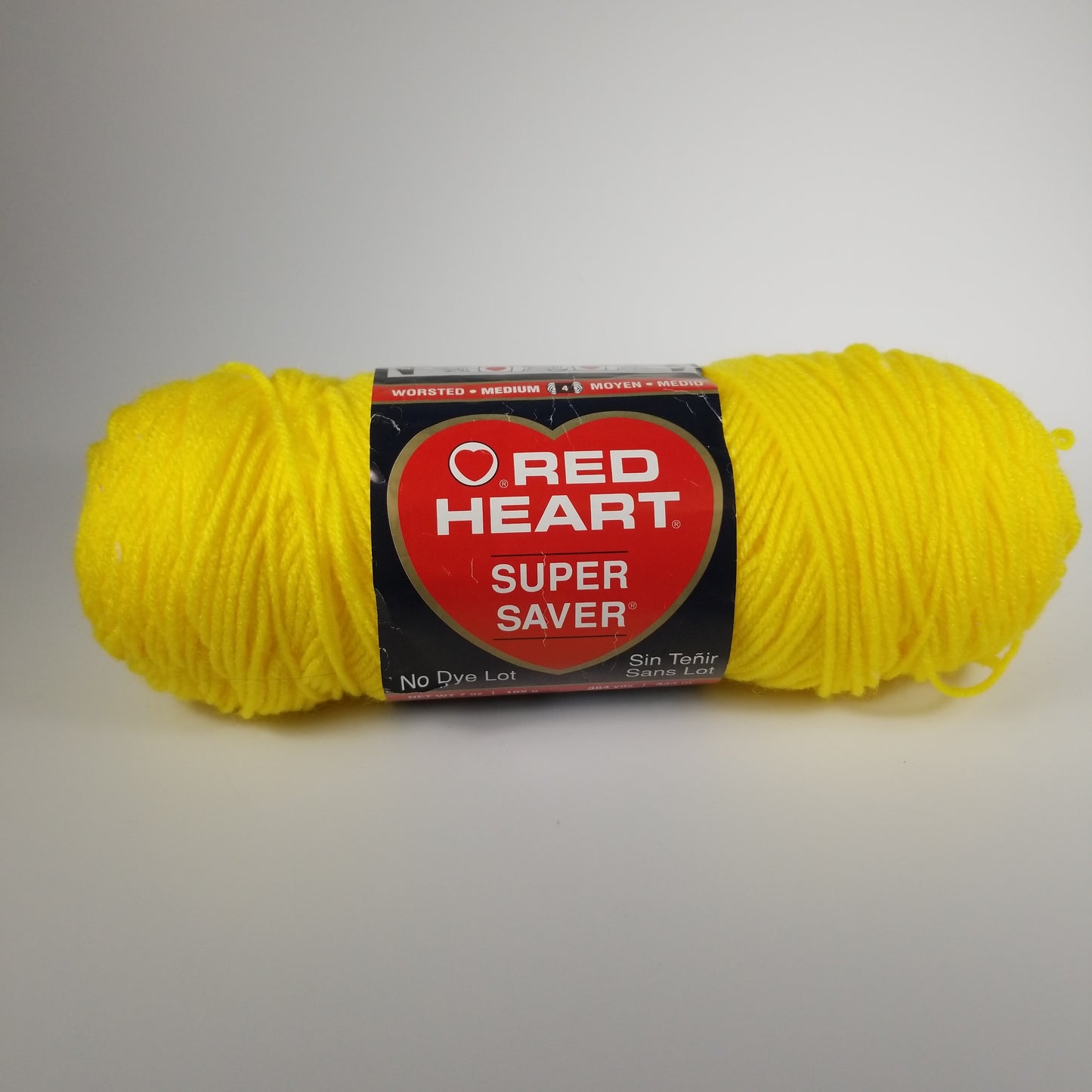 1 Skein Red Heart Bright Yellow Acrylic Yarn