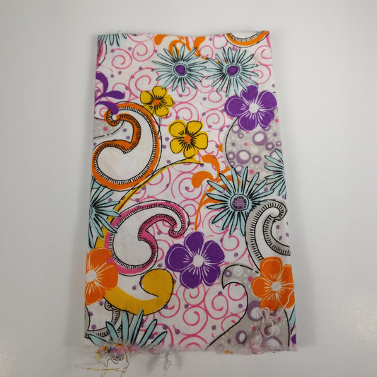 Multi colored flower cotton fabric