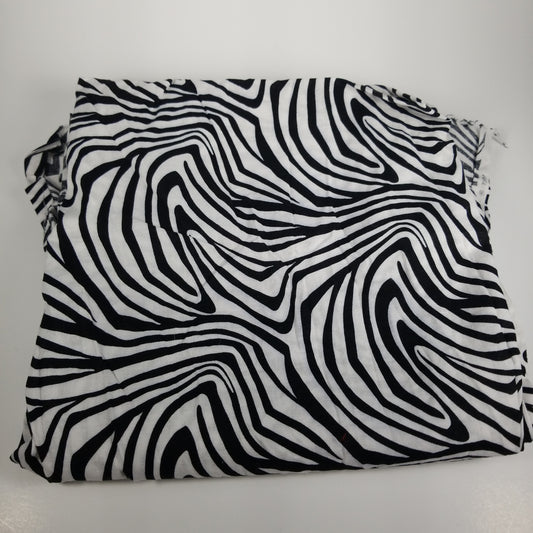 Black and white zebra print cotton fabric