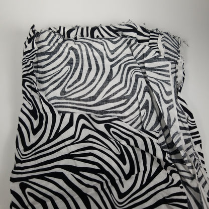 FABRIC Black and white zebra print cotton