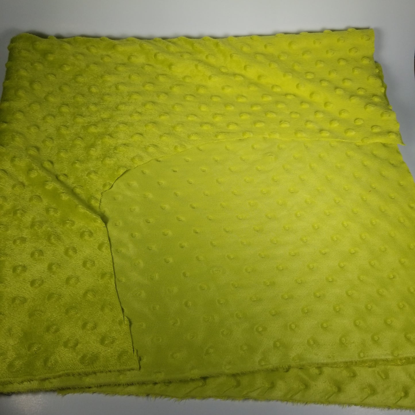 Light green bubble minky fabric