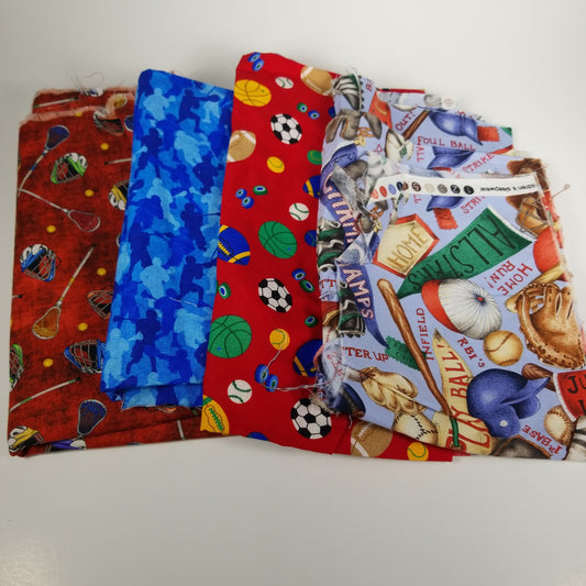 Sports cotton fabric bundle (4 fabrics)