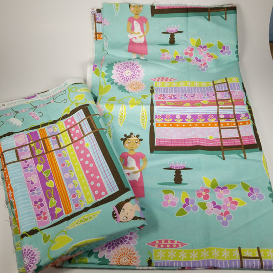 Princess and the pea cotton fabric 2 yards