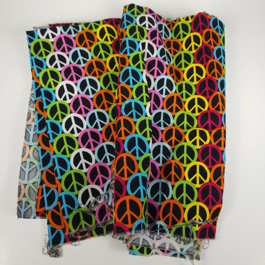 Peace sign cotton fabric(2 bundle)