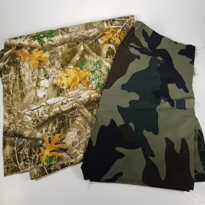 Camo cotton fabric bundle (2 designs)