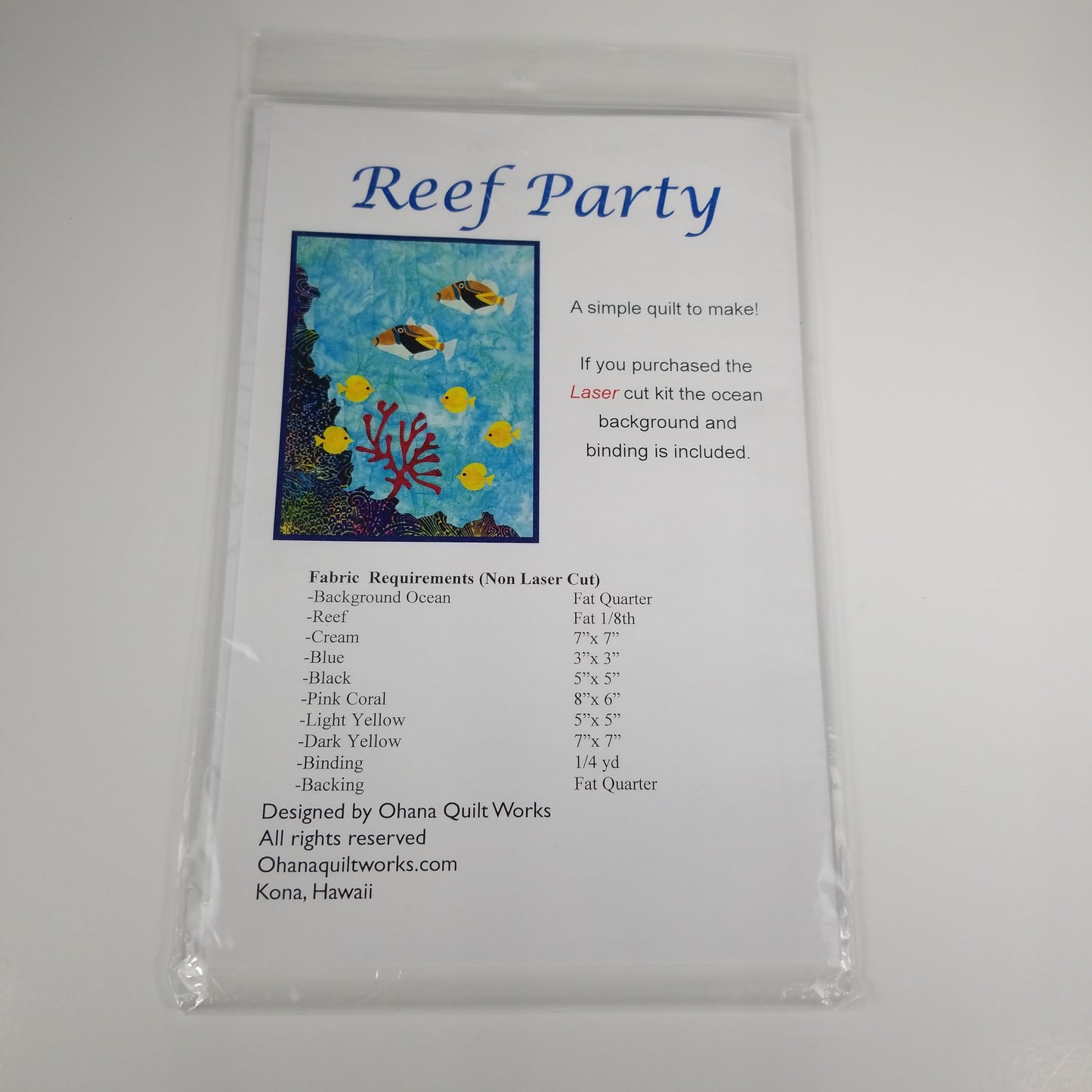 Ohana quilt works Reef Party pattern