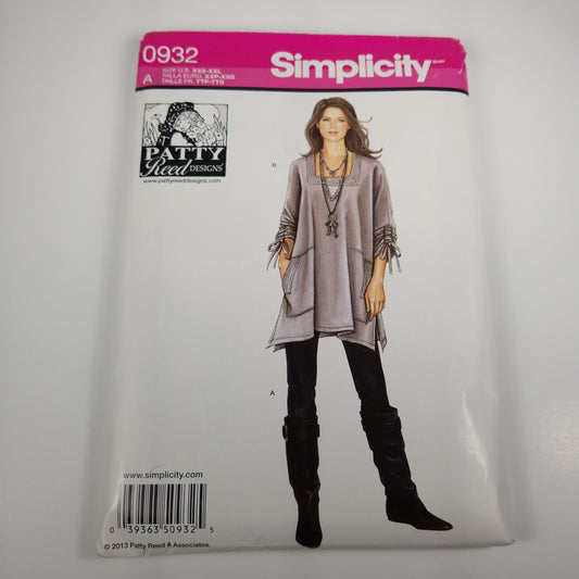 Simplicity #0932 misses tunic pants new uncut size A (xxs-xxl) ff sewing pattern