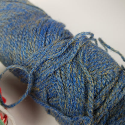 Mystery brand acrylic yarn (2 skeins) Christmas and blue denim