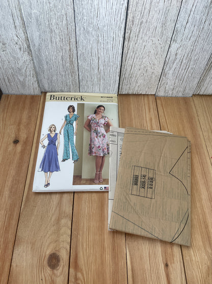 Butterick R11503 Misses Dress with Flutter Sleeves Jumpsuit Size 6-14 Uncut FF Sewing Pattern