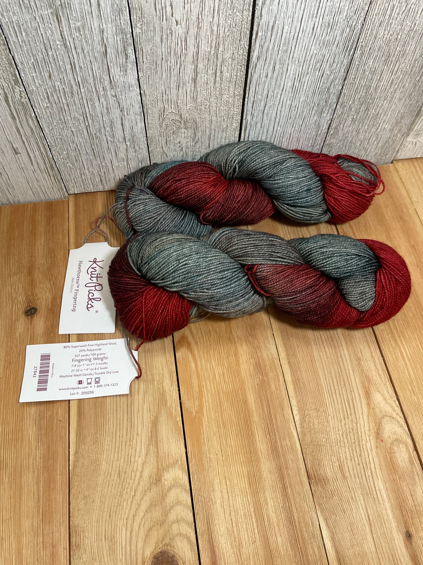 Knit Picks Hawthorne Fingering Weight Wool Yarn Jade District 2 Skein Bundle