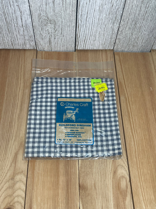 Charles Craft Guildford Gingham 100% Cotton 15"x18" Blue White Plaid Fabric Precut