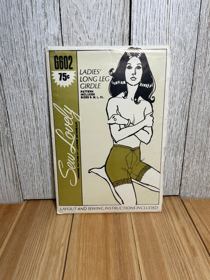 Sew Lovely Ladies Long Leg Girdle G602 Pattern Size S-XL Vintage 1970 UNCUT FF