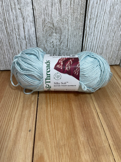 Loops and Threads Silky Soft Ice Blue Full Skein Rayon from Bamboo Yarn