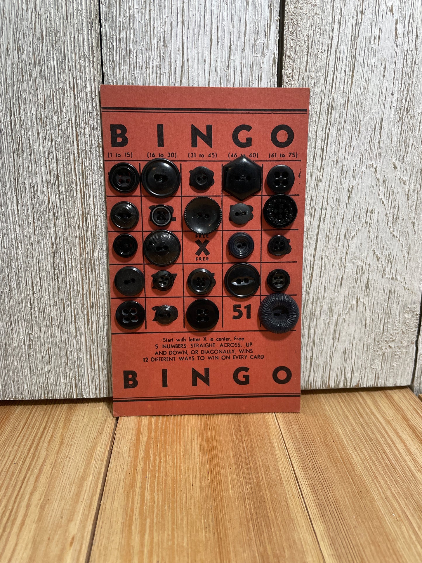Vintage Button Lot on Bingo Card U PICK Antique Quirky Cute