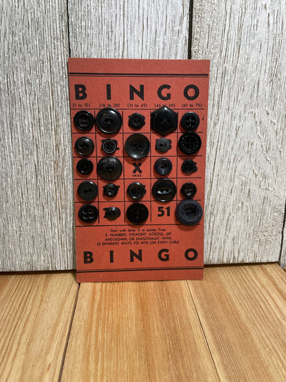 Vintage Button Lot on Bingo Card U PICK Antique Quirky Cute