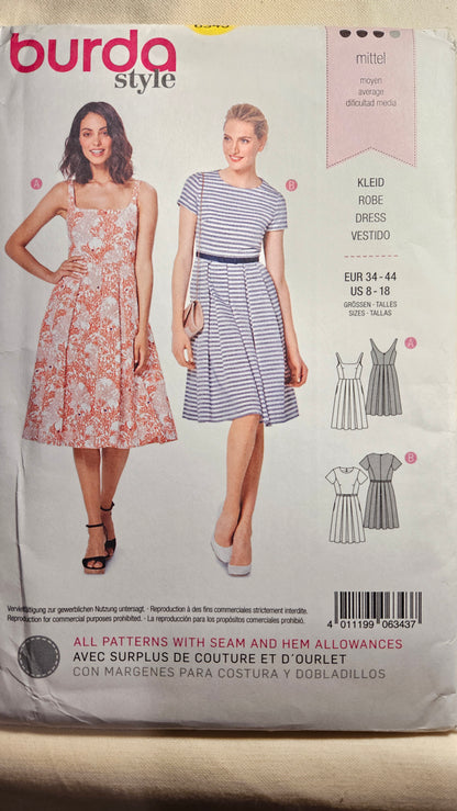 Burda #6343 misses dress sizes 8-18 uncut ff sewing pattern