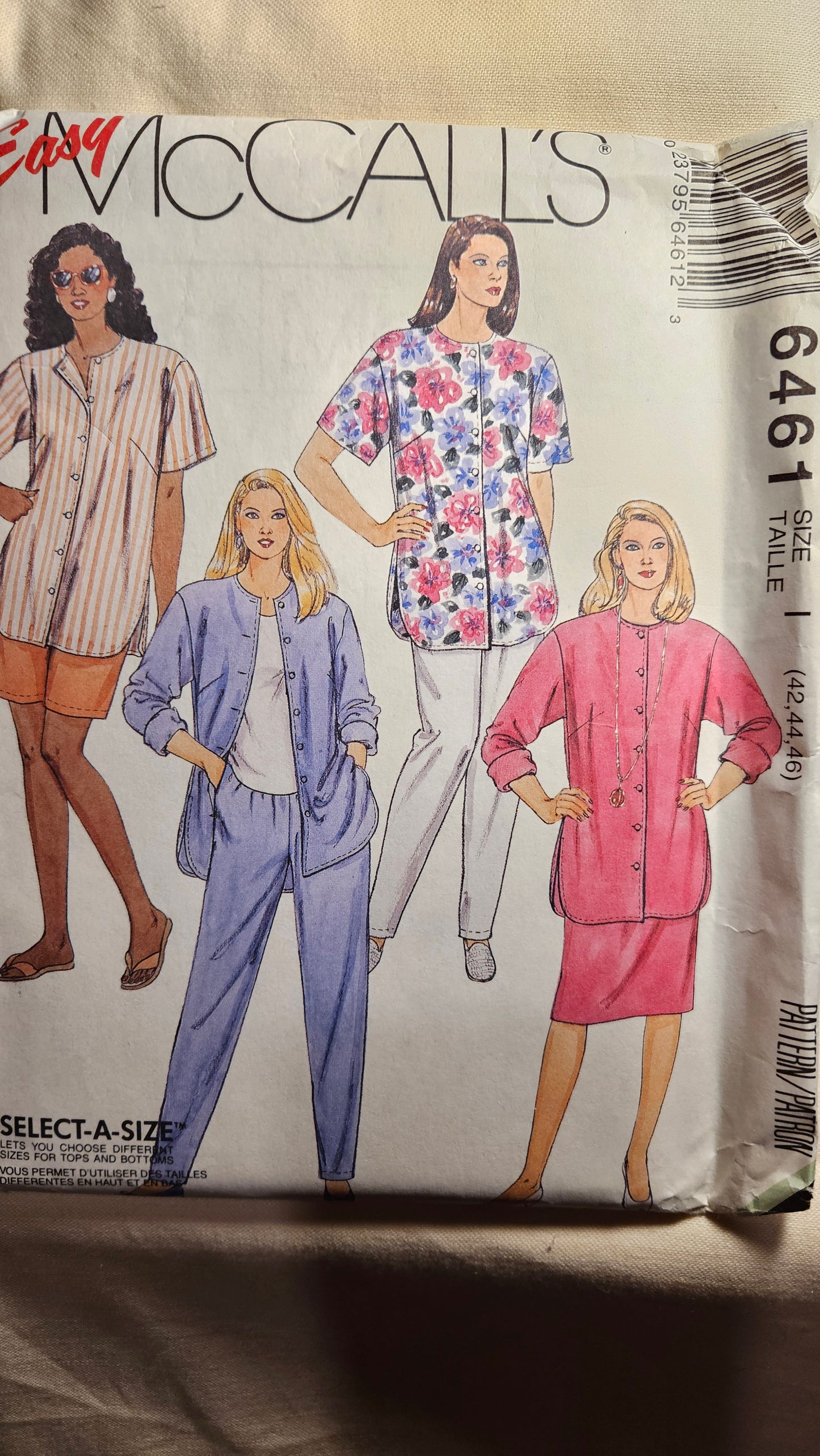 McCall's #6461 misses sizes I 42-46 uncut ff sewing pattern