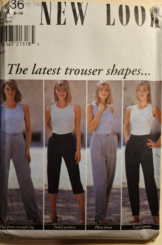 New Look #6736 misses pants sizes 8-18 sewing pattern ff uncut