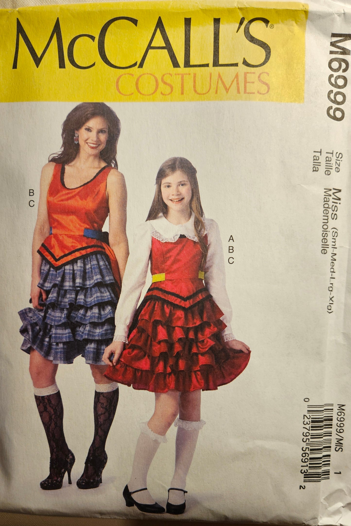 McCall's COSTUMES #6999 misses dancer pirate S-XL uncut ff sewing pattern