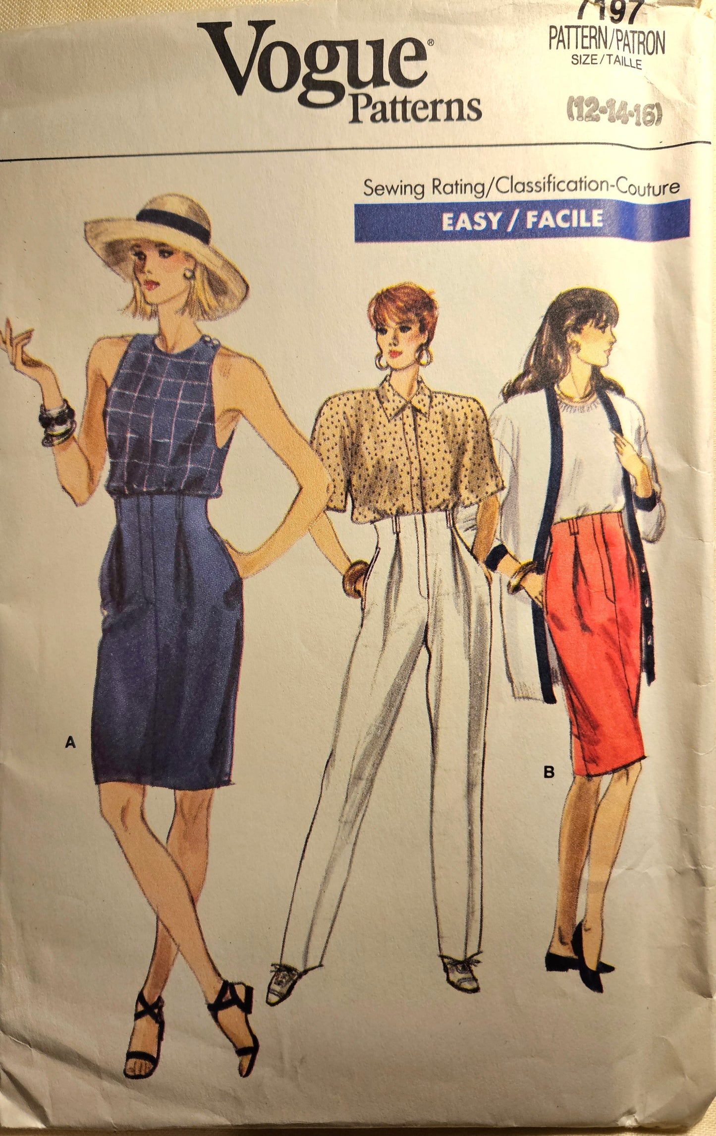 Vogue #7197 misses pant skirt size 12-16 uncut ff Sewing Pattern