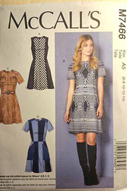 McCall's #M7466 misses size A5 6-14 uncut ff sewing pattern