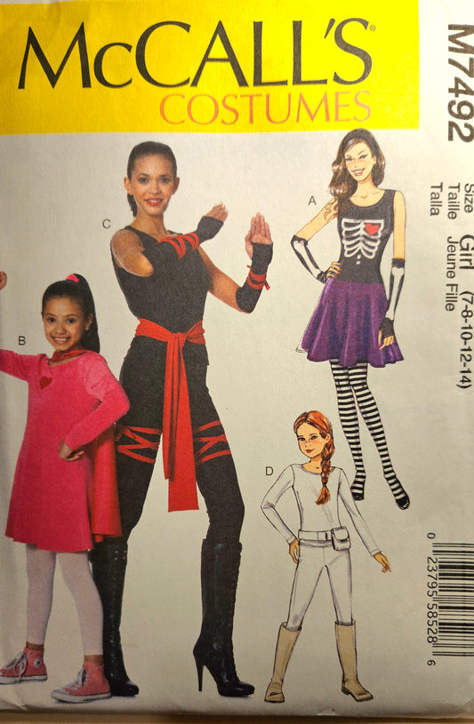 McCall's COSTUMES #M7492 girl sizes 7-14 uncut ff sewing pattern