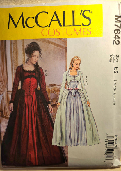 McCall's COSTUMES #7642 cosplay misses 14-22 uncut ff sewing pattern