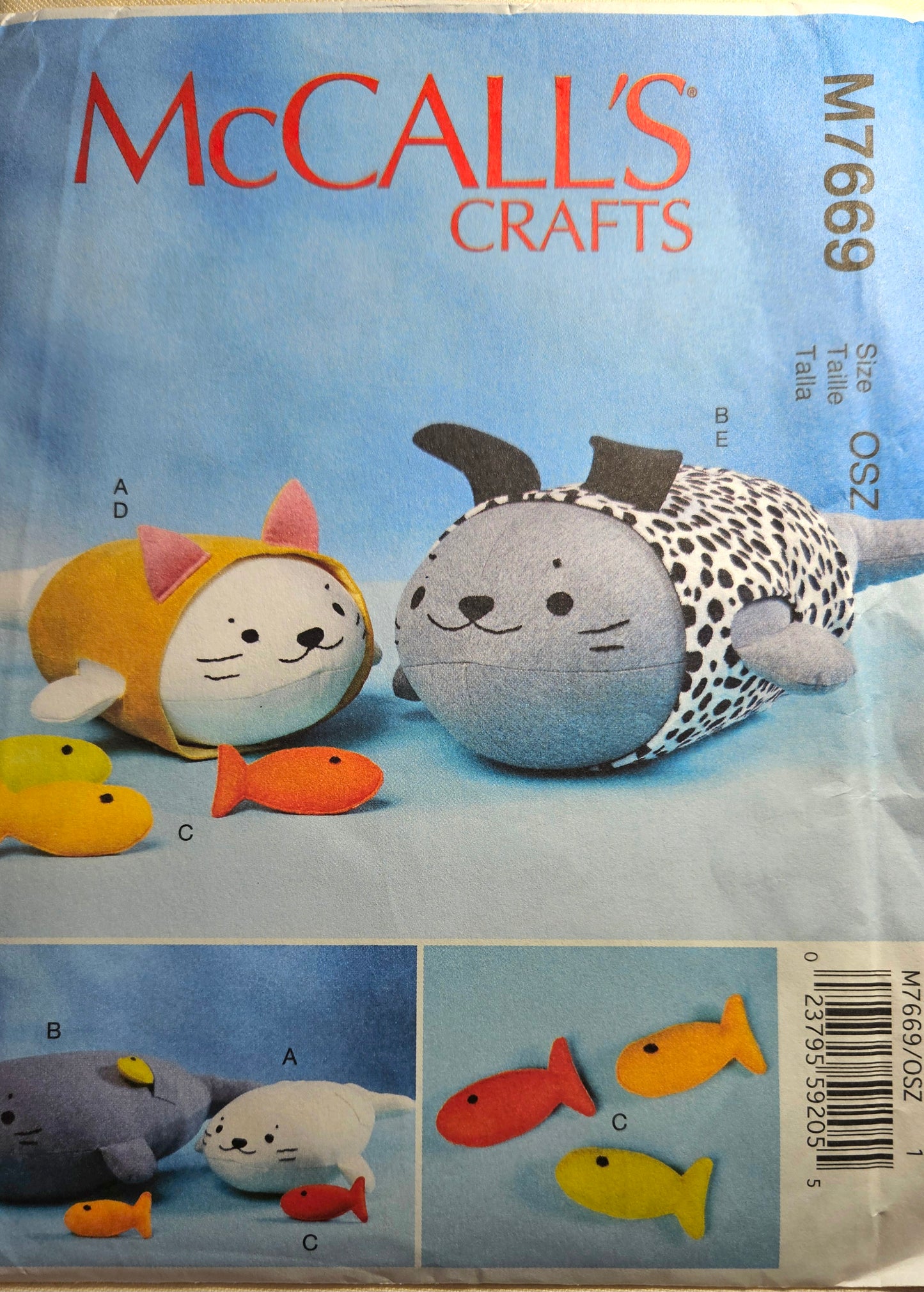 McCall's #M7669 Craft soft toy uncut ff sewing pattern