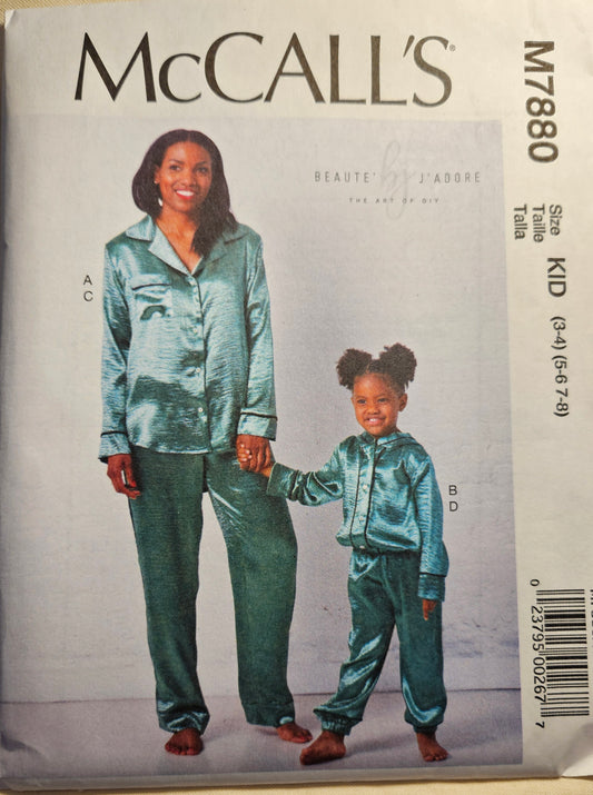 McCall's #M7880 family pajamas uncut ff sewing pattern