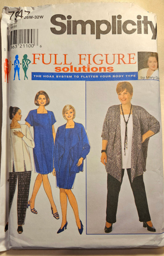 Simplicity #7947 women's dress sizes GG 26W-32W uncut ff sewing pattern