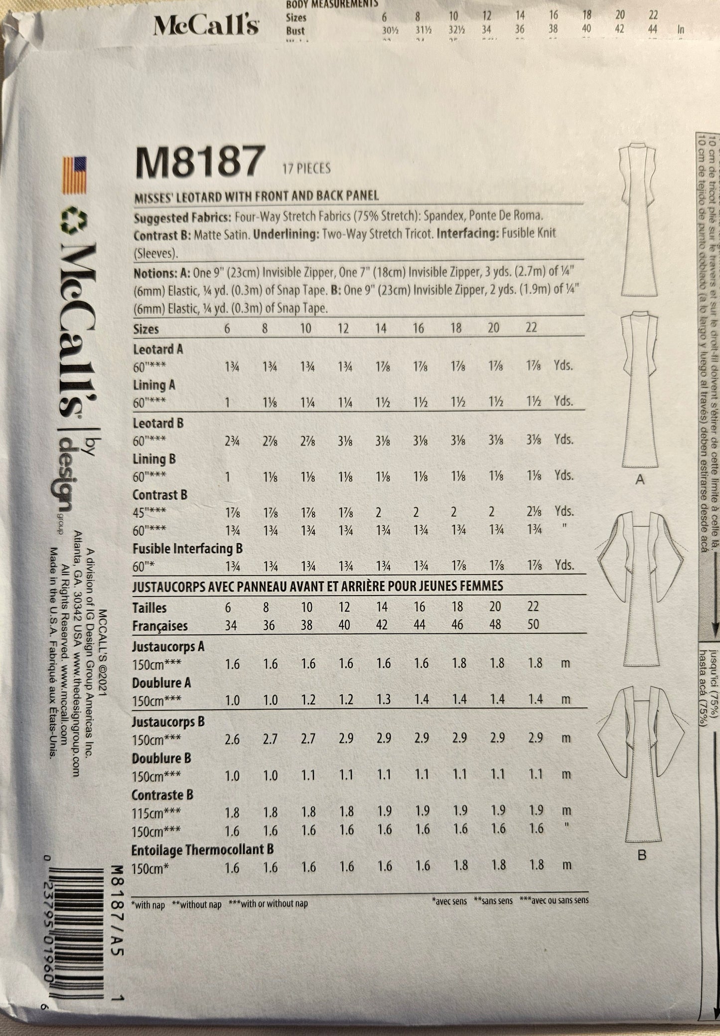 McCall's COSTUMES #M8187 Yaya Han cosplay misses 6-14 uncut ff sewing pattern